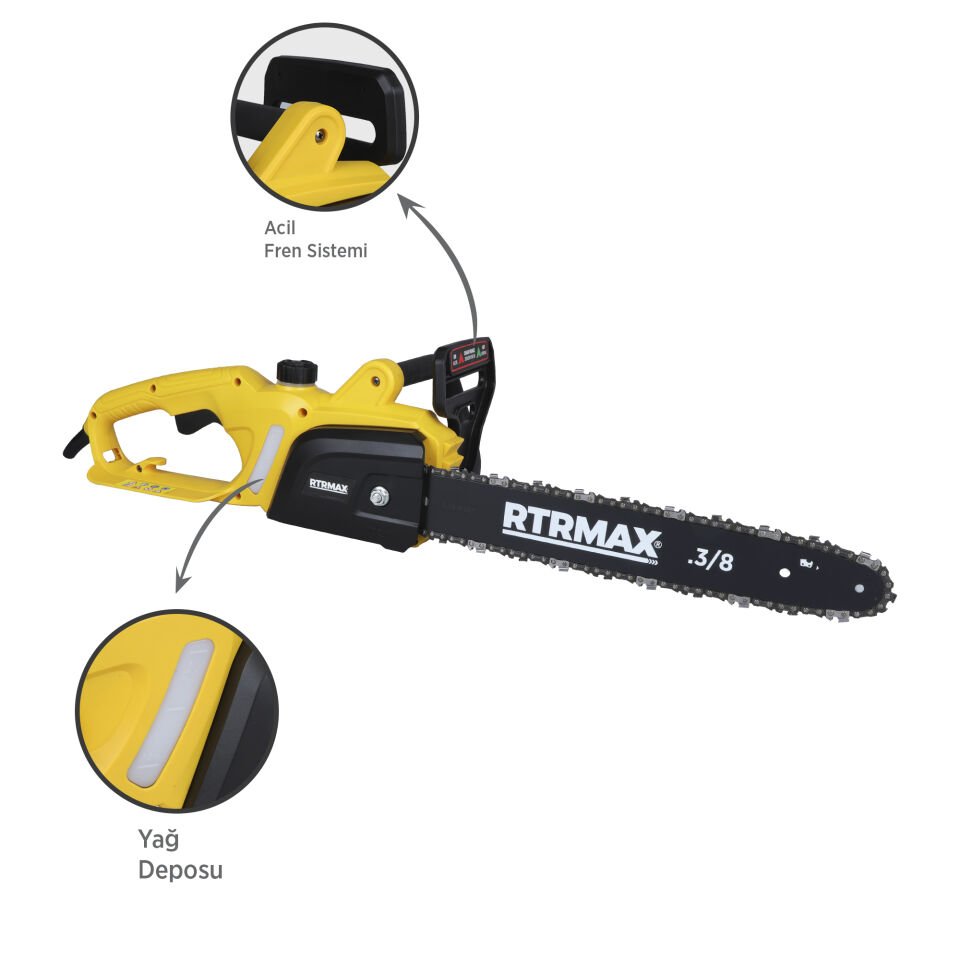 RTM9030 Elektrikli Ağaç Kesme Motoru 1600 W 40 cm Pala