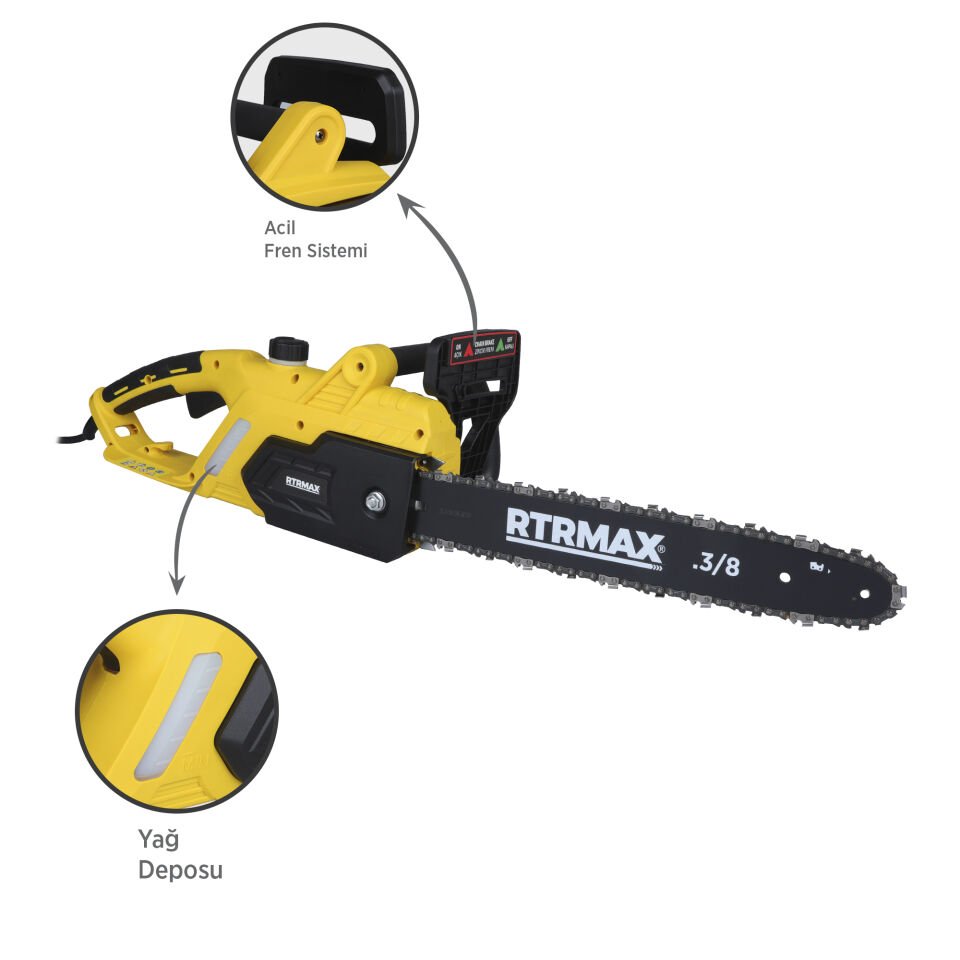 RTRMAX RTM9040 Elektrikli Ağaç Kesme Motoru 2000 W 40 cm Pala