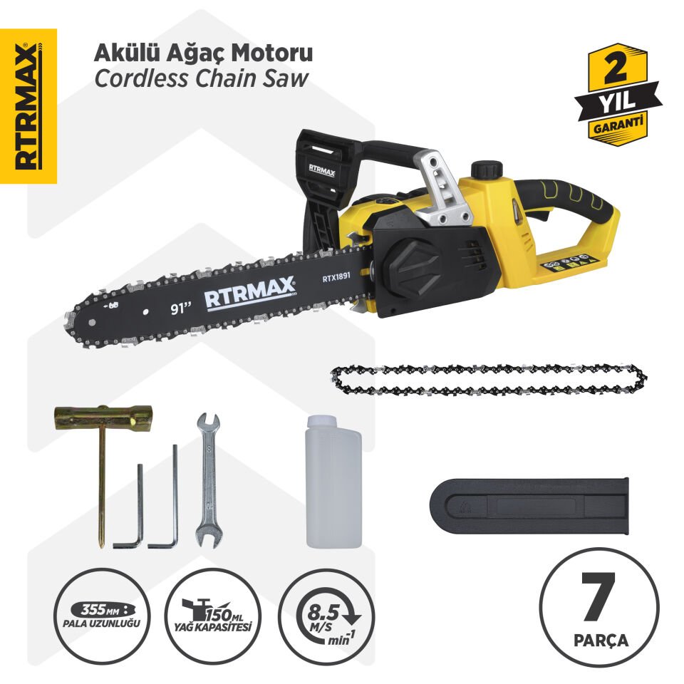 RTX1891B Şarjlı Ağaç Kesme Motoru - Akü Hariç