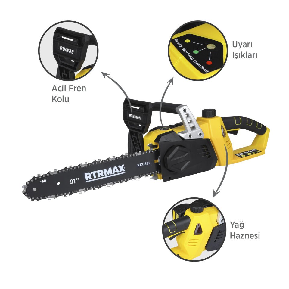 RTX1891B Şarjlı Ağaç Kesme Motoru - Akü Hariç