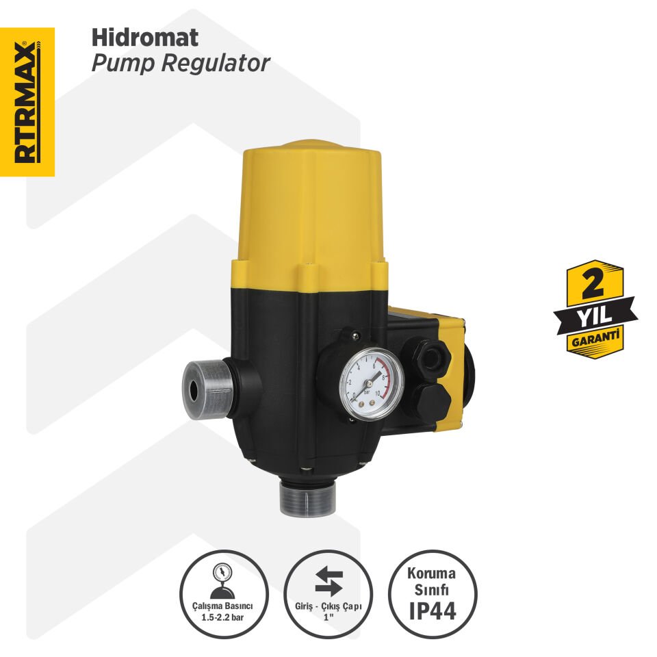 RTRMAX RTM858 Hidromat Barometre Prizli 1.5-2.2 Bar 1x1'' Çap