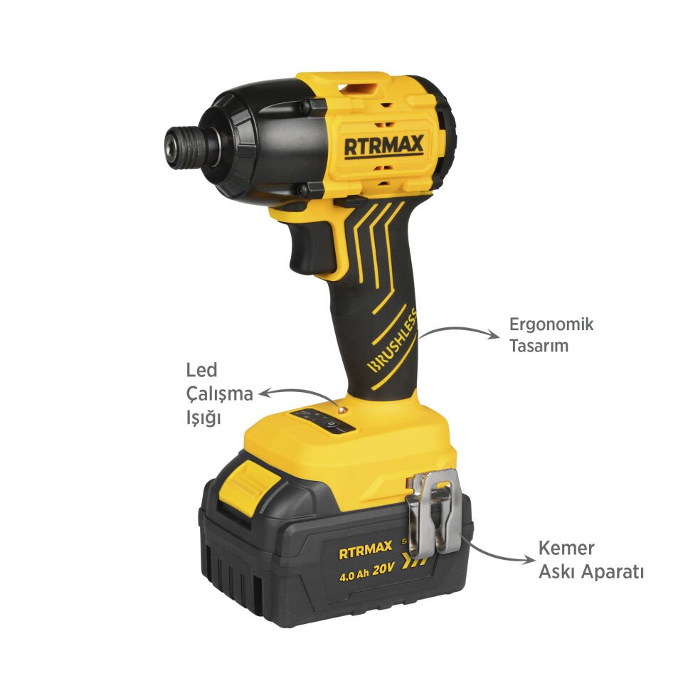 RTS5020 Şarjlı Torklu Vidalama Makinası Kömürsüz 200 Nm 2x4 Ah 20V Çift Akü S-Lion - Akü Dahil