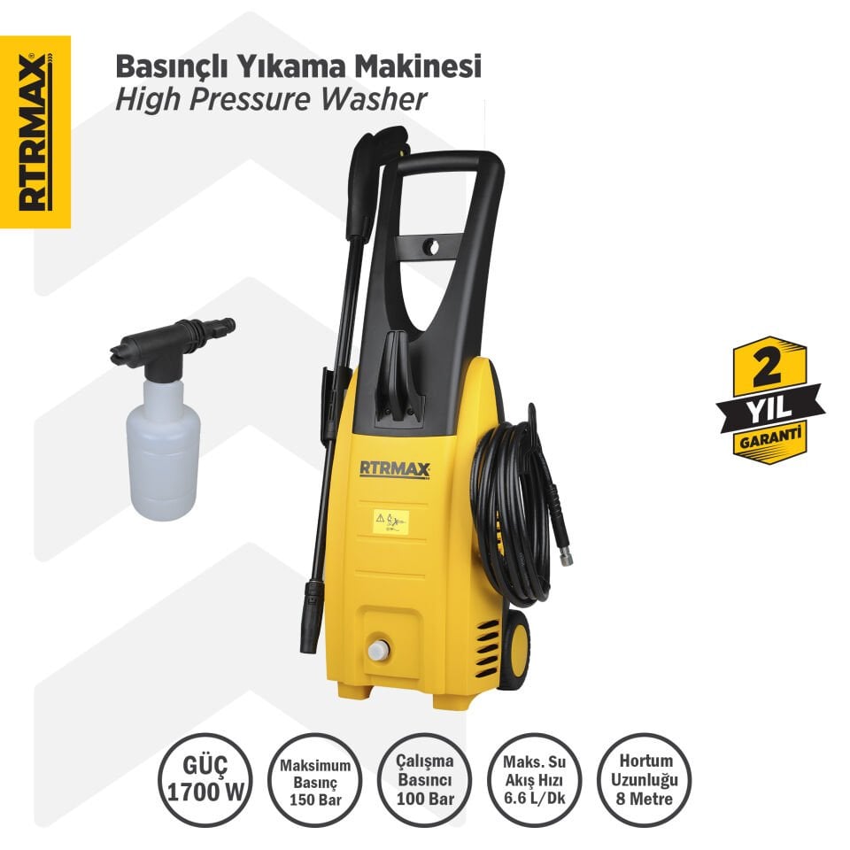 RTM711 Yüksek Basınçlı Yıkama 1700 W 150 Bar