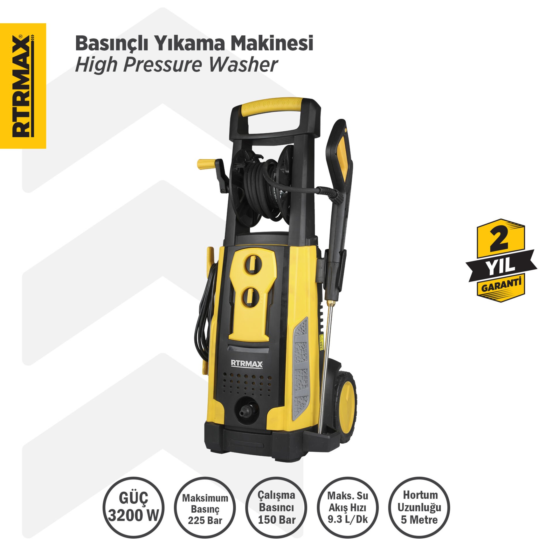 RTM716 Yüksek Basınçlı Yıkama 3200 W 225 Bar