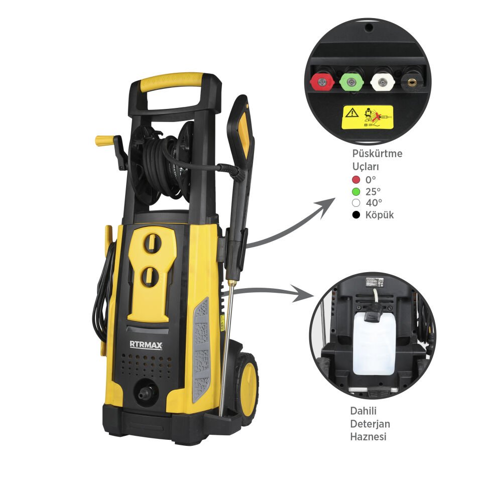RTRMAX RTM716 Yüksek Basınçlı Yıkama 3200 W 225 Bar