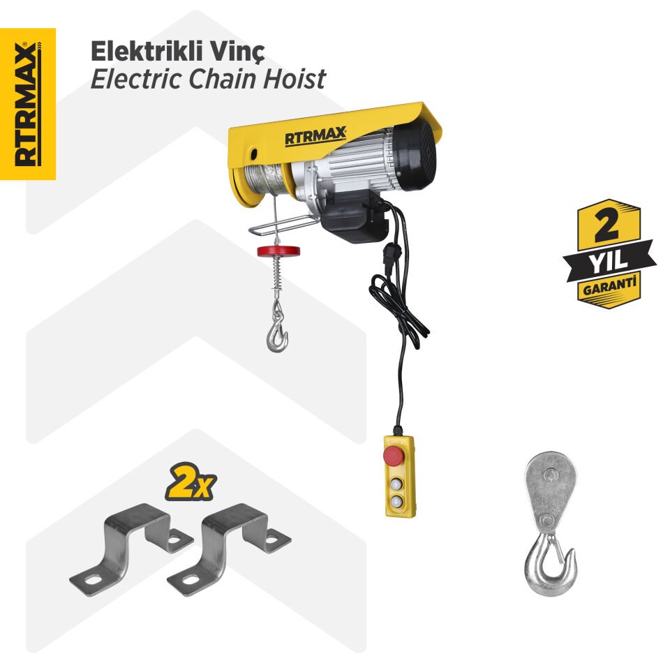 RTM480 Elektrikli Vinç 1300 W 400/800 Kg Bakır Sargı