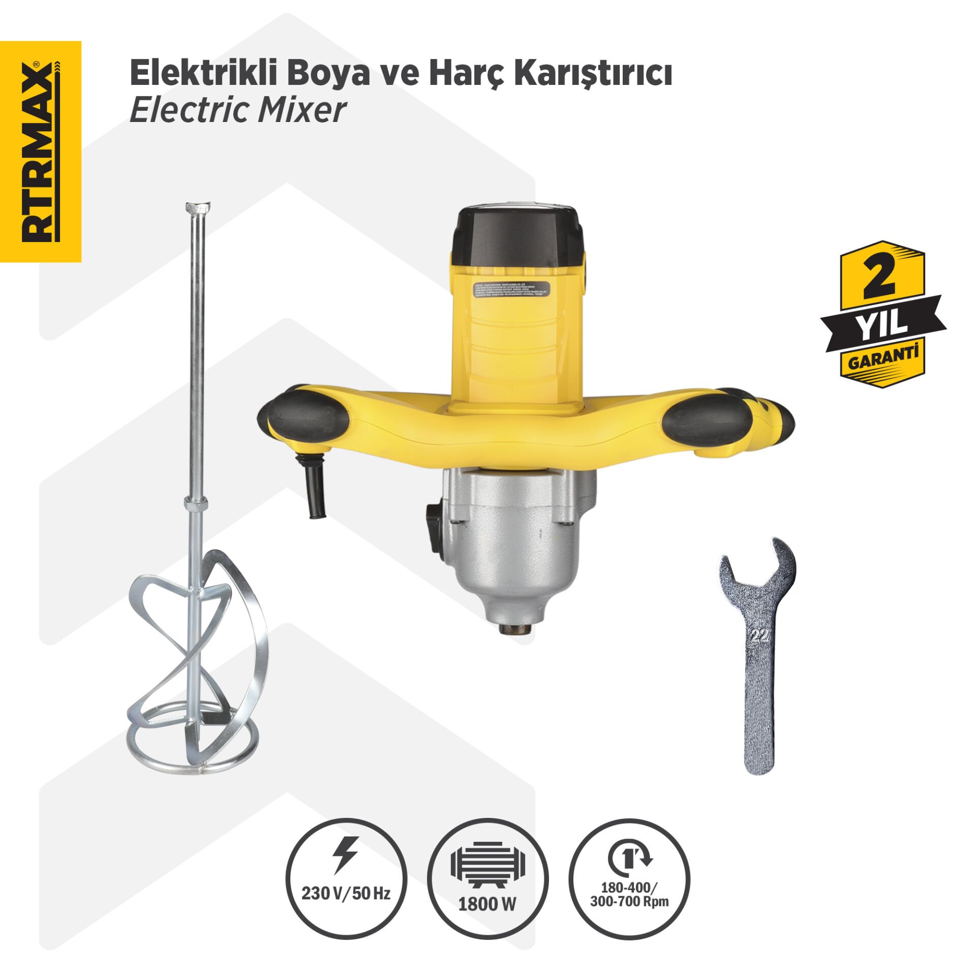 RTM396 Elektrikli Boya ve Harç Karıştırıcı 1800 W 140 mm