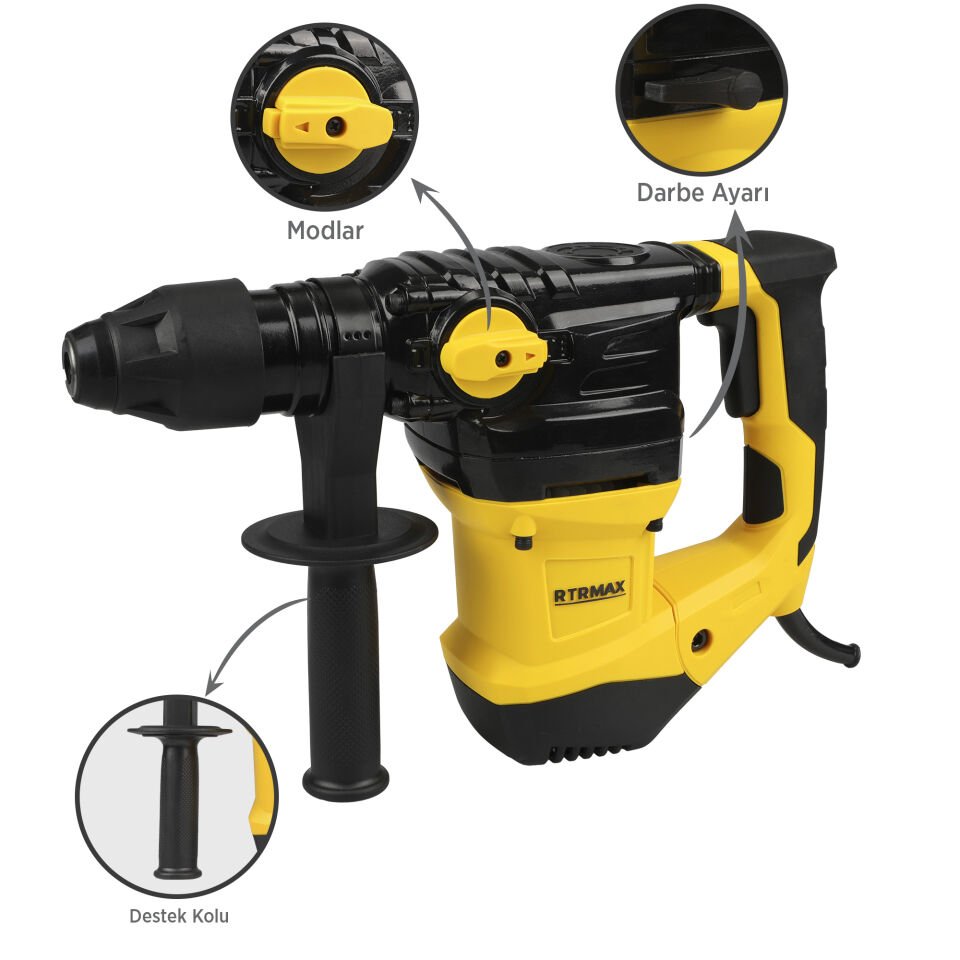 RTM2330 Elektropnömatik Sds Plus Kırıcı ve Delici 1500 W 5.5 Jul 32 mm