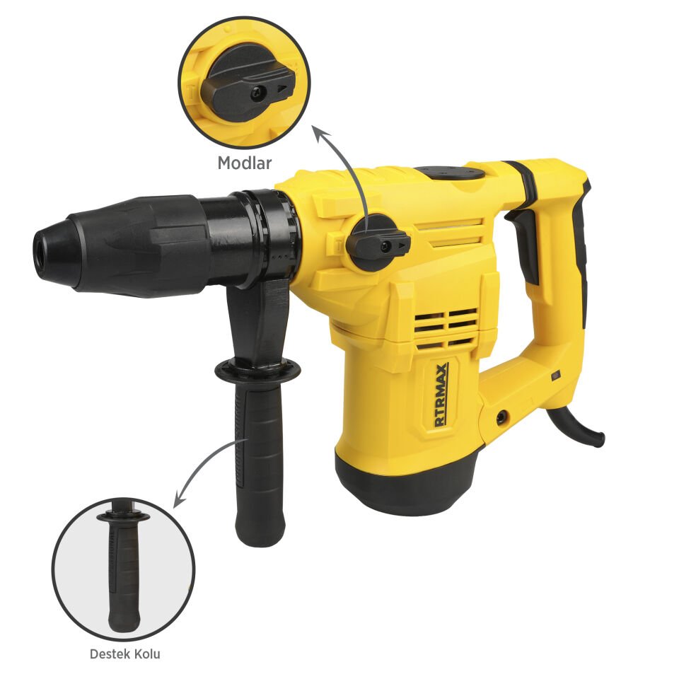 RTM240 Elektropnömatik Sds Max Kırıcı ve Delici 1500 W 9.0 Jul 40 mm