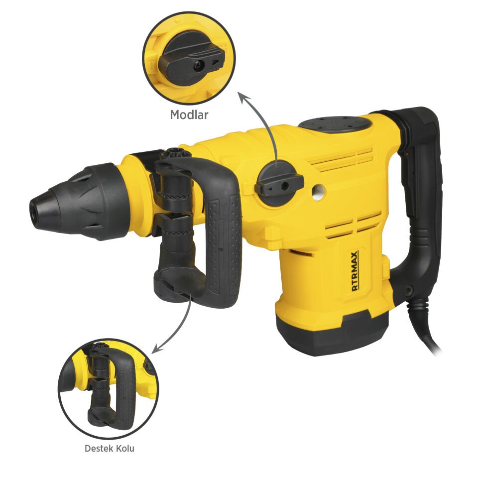 RTM271 Elektropnömatik Sds Max Kırıcı ve Delici 1500 W 25 Jul 50 mm