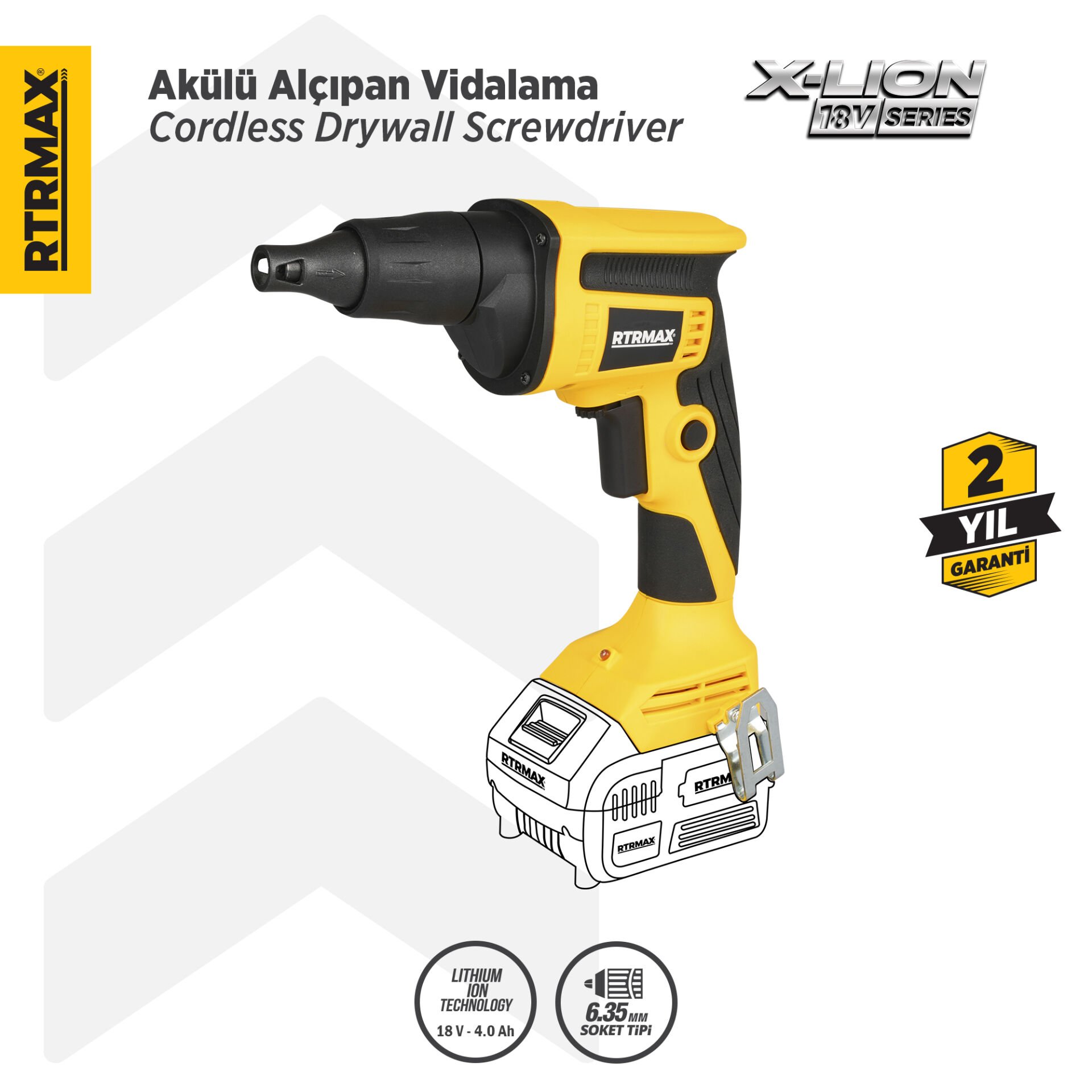 RTX2026B Şarjlı Alçıpan Vidalama Kömürsüz 6 mm - Akü Hariç