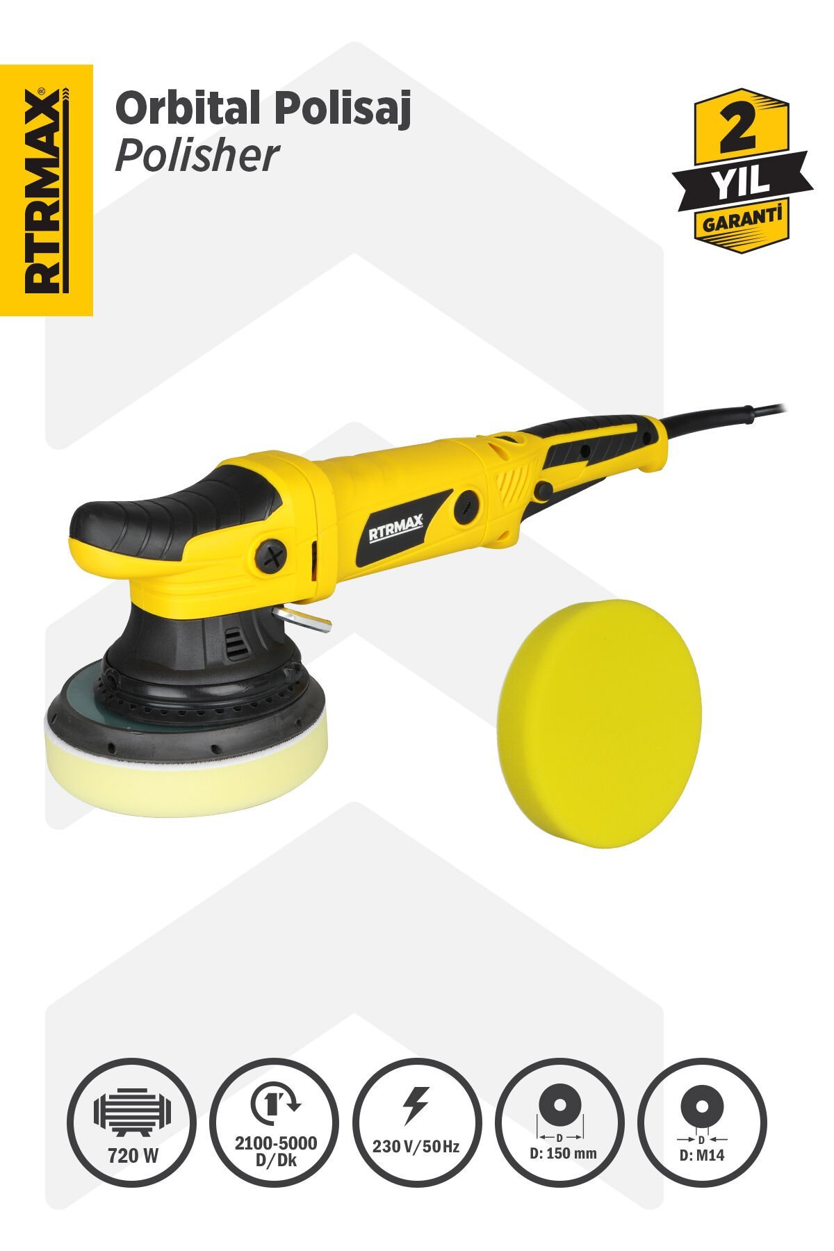 RTRMAX RTM1450 Orbital Polisaj Makinası 720 W 150 mm
