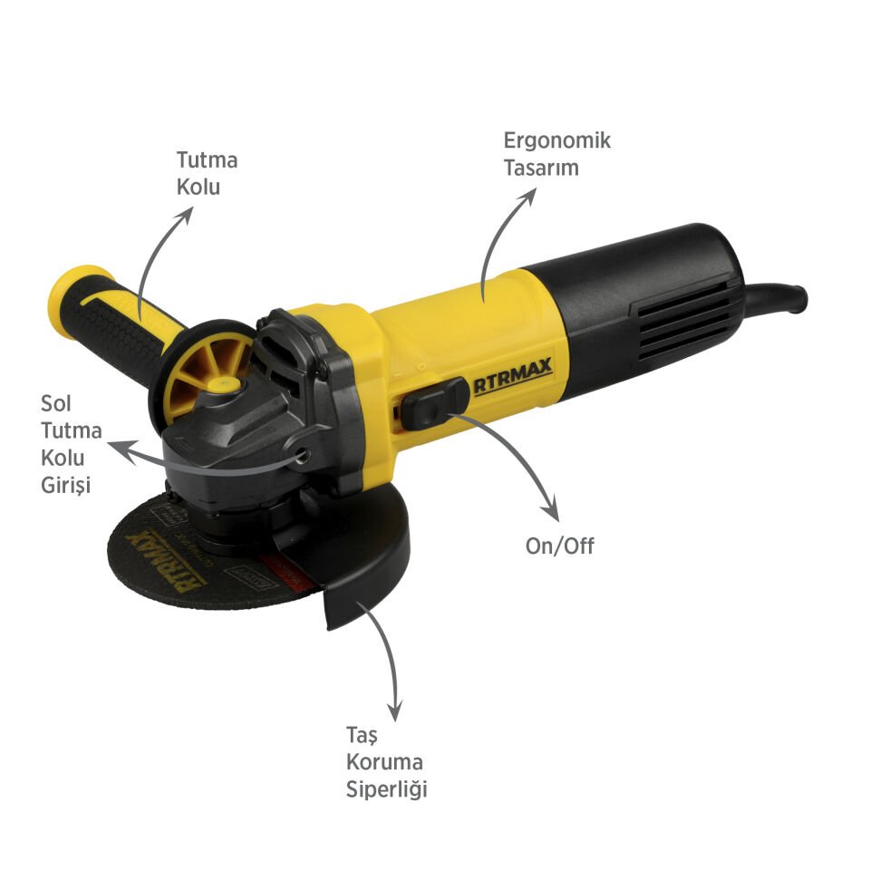 RTM1090 Avuç Taşlama Makinası 125 mm 950 W