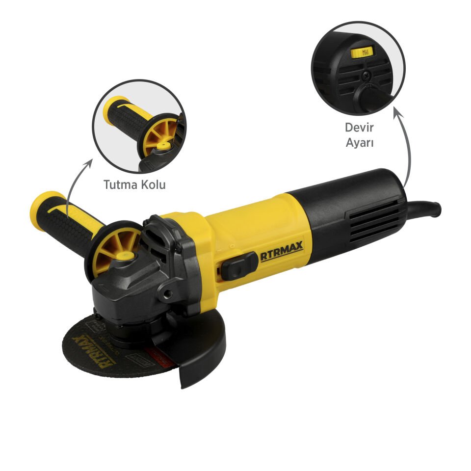 RTM1095 Avuç Taşlama Makinası 125 mm 950 W Devir Ayarlı
