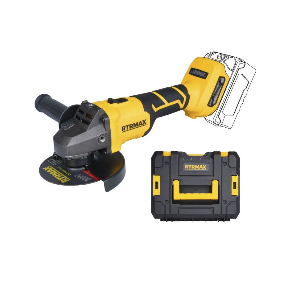 RTRMAX RTS5050B Şarjlı Avuç Taşlama Makinası Kömürsüz 125 mm 8.500 Rpm - Akü Hariç