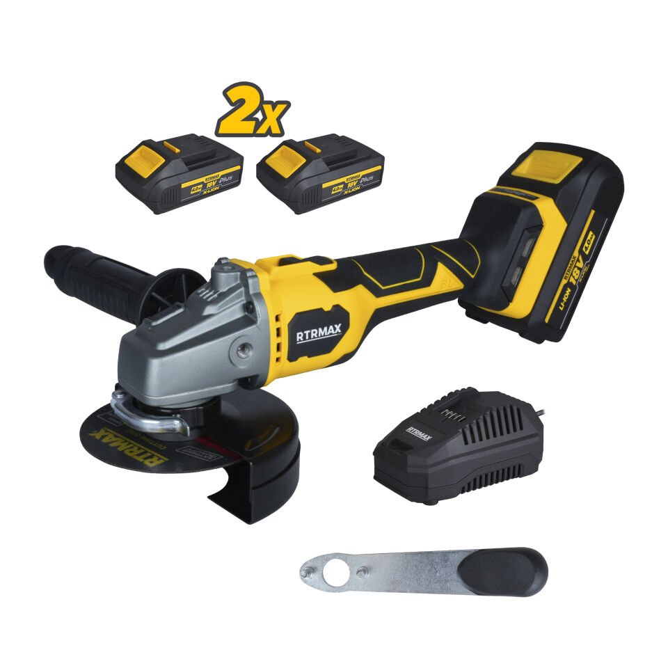RTX3060 Şarjlı Avuç Taşlama Makinası Kömürsüz 125mm 2x4AhPlus Çift Akü Hızlı Şarj X-Lion - Akü Dahil