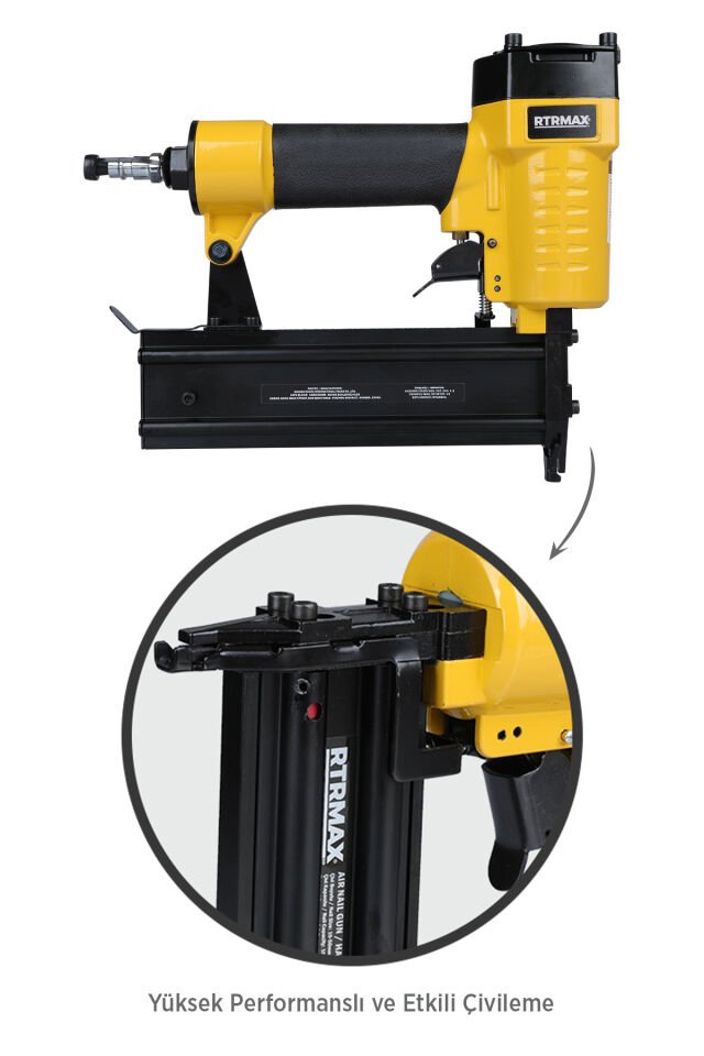 RTRMAX RTM0135 Havalı Çivi Çakma Tabancası 10-50 mm Çantalı