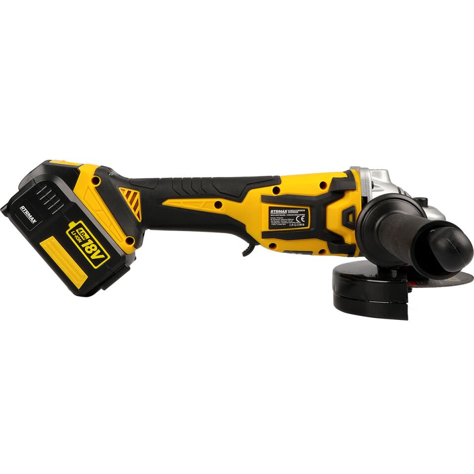 RTX2055 Şarjlı Avuç Taşlama Makinası Kömürsüz 115 mm 2x4 Ah Çift Akü X-Lion - Akü Dahil