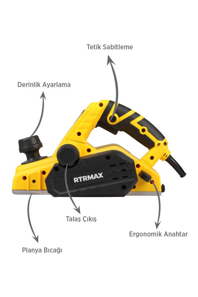 RTRMAX RTM3990 Elektrikli Planya Makinası 900 W 82 mm