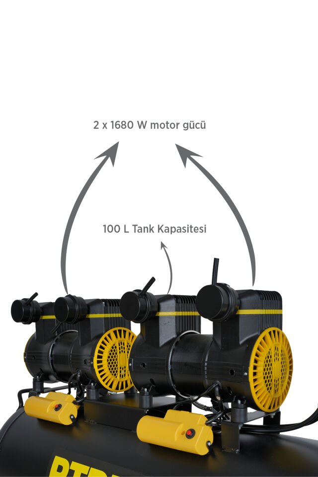 RTRMAX RTM7460 Yüksek Hızlı Yağsız Hava Kompresörü 100 Lt 4.0 Hp 8 Bar