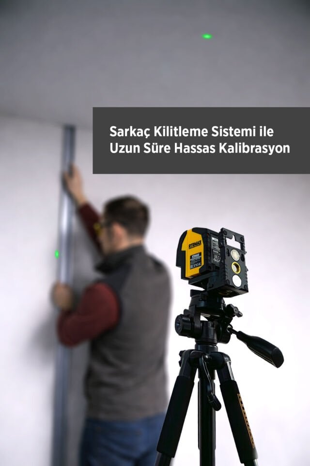 RTRMAX RTM050 Lazer Şakül Terazi 3 Noktalı 30 Mt Dikey/Yatay (Yeşil Renk)