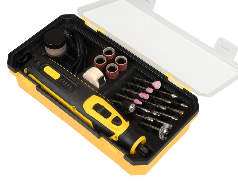 RTRMAX RTM1310 Şarjlı Mini Taşlama Gravür Seti 3.2 mm 2Ah 3.6 V Lion - 42 Parça