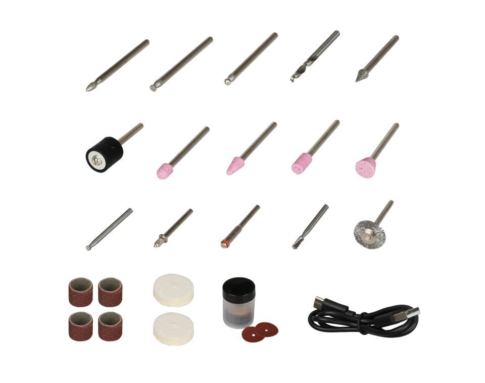 RTRMAX RTM1310 Şarjlı Mini Taşlama Gravür Seti 3.2 mm 2Ah 3.6 V Lion - 42 Parça