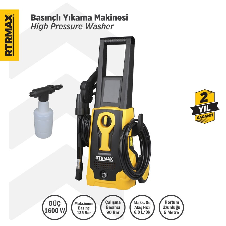 RTM710 Yüksek Basınçlı Yıkama 1600 W 135 Bar