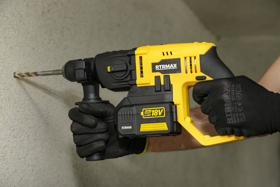 RTX1855 Şarjlı Elektropnömatik Delici Sds Plus 1.2 Jul 2x4 Ah Çift Akü X-Lion - Akü Dahil