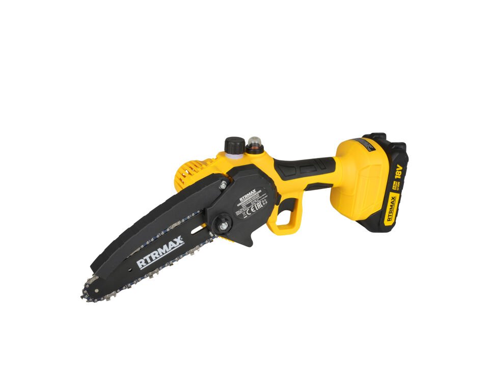 RTRMAX RTM9122 Şarjlı Zincirli Dal Budama Testeresi 150 mm Kömürsüz 18V 2x2 Ah Pvc Çantalı - Akü Dahil
