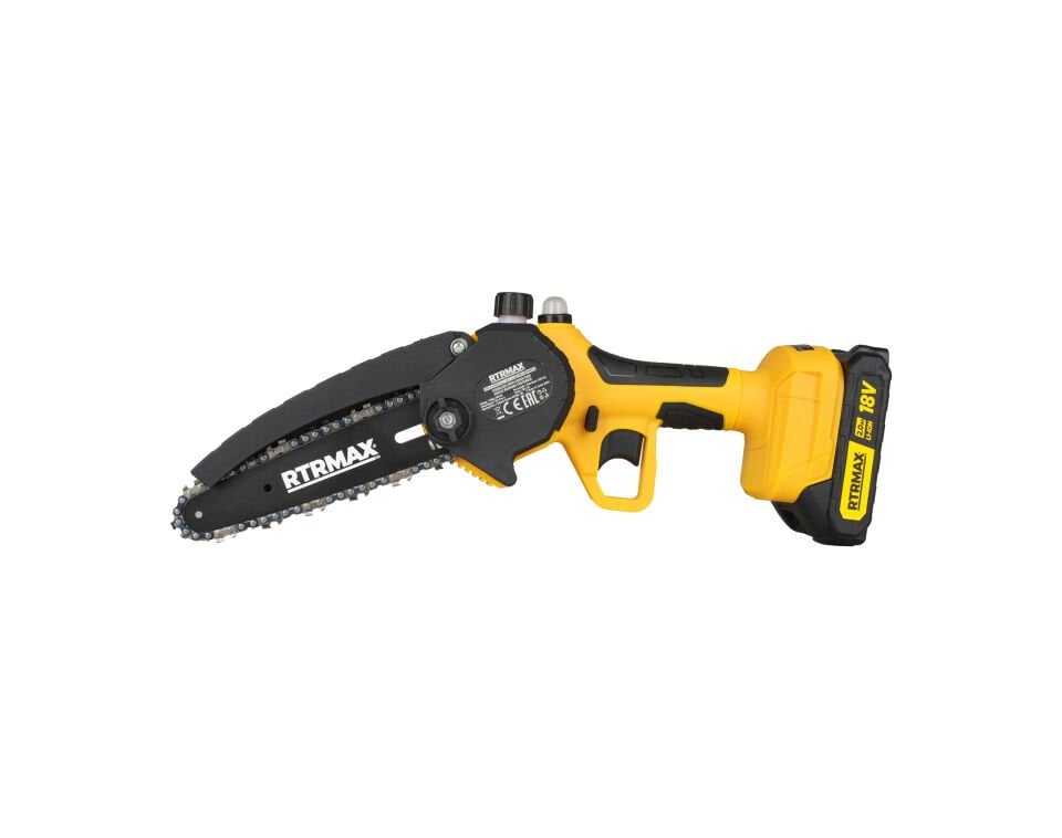 RTRMAX RTM9122 Şarjlı Zincirli Dal Budama Testeresi 150 mm Kömürsüz 18V 2x2 Ah Pvc Çantalı - Akü Dahil