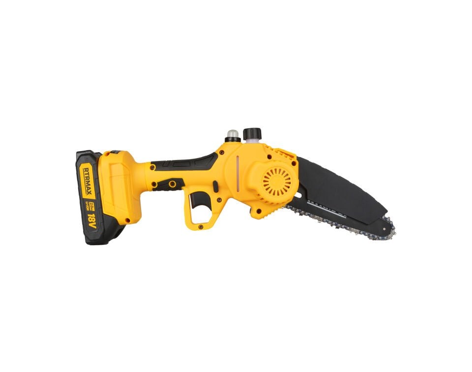 RTRMAX RTM9122 Şarjlı Zincirli Dal Budama Testeresi 150 mm Kömürsüz 18V 2x2 Ah Pvc Çantalı - Akü Dahil