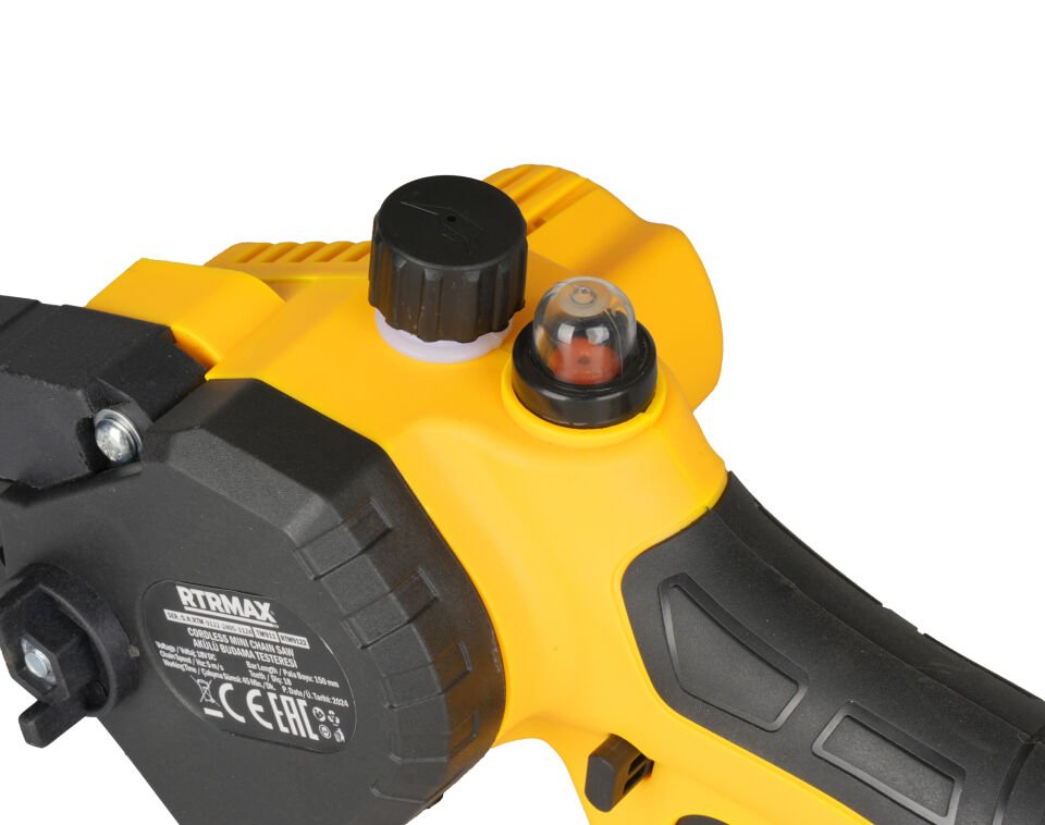 RTRMAX RTM9122 Şarjlı Zincirli Dal Budama Testeresi 150 mm Kömürsüz 18V 2x2 Ah Pvc Çantalı - Akü Dahil