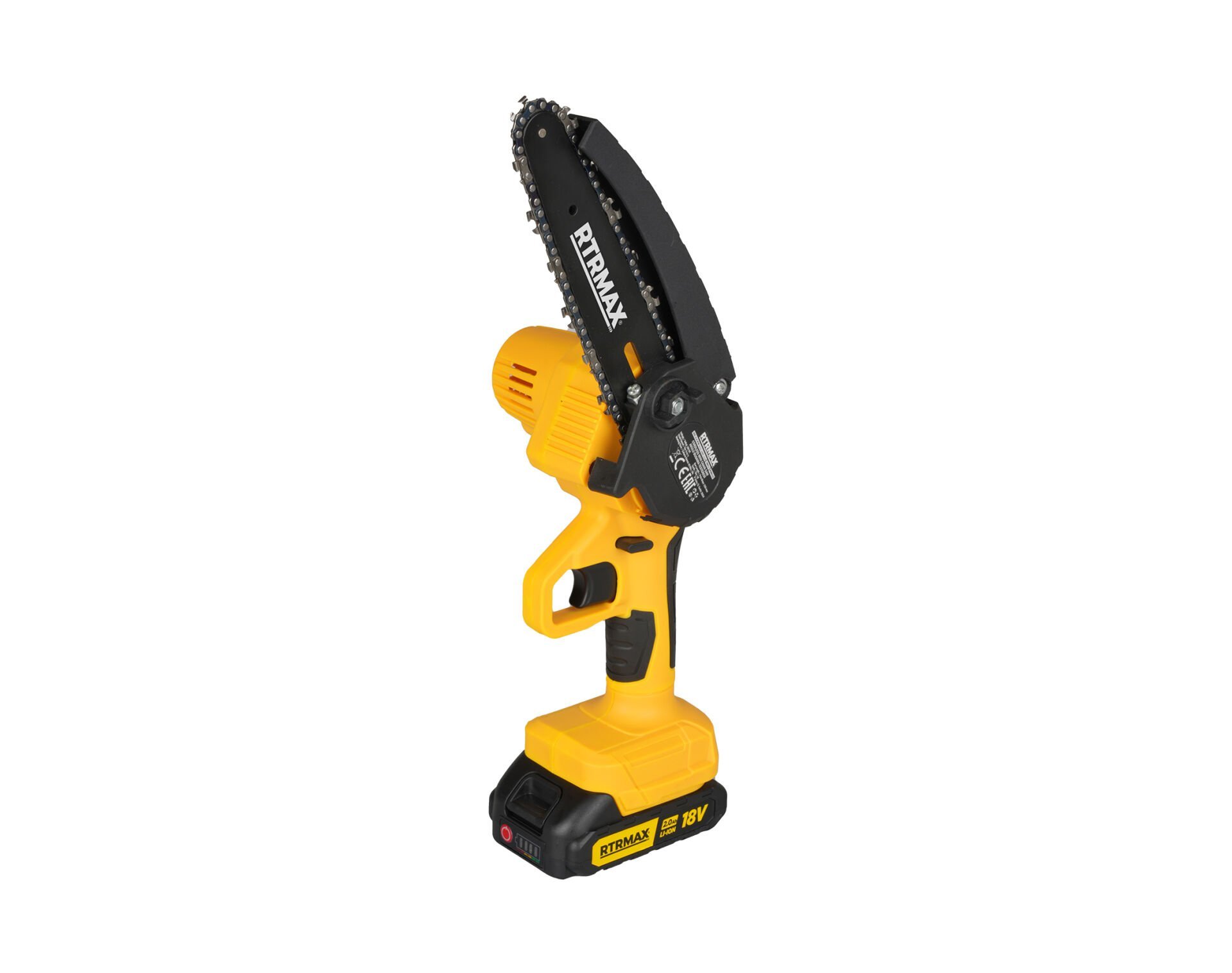 RTRMAX RTM9122 Şarjlı Zincirli Dal Budama Testeresi 150 mm Kömürsüz 18V 2x2 Ah Pvc Çantalı - Akü Dahil