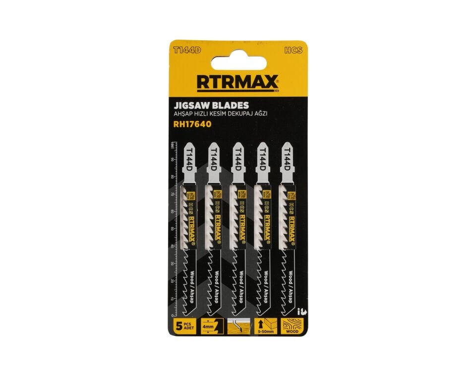 RTRMAX RH17640 Ahşap Hızlı Kesim Dekupaj Ağzı - T144D Model 100 mm - 5 Adet