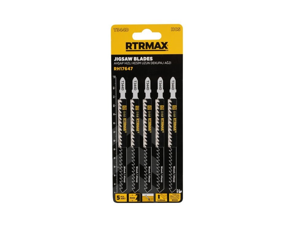 RTRMAX RH17647 Ahşap Hızlı Kesim Uzun Dekupaj Ağzı - T344D Model 132 mm - 5 Adet