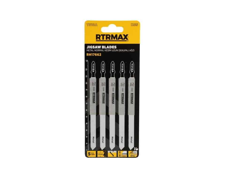 RH17662 Metal Normal Kesim Uzun Dekupaj Ağzı - T318A Model 132 mm - 5 Adet