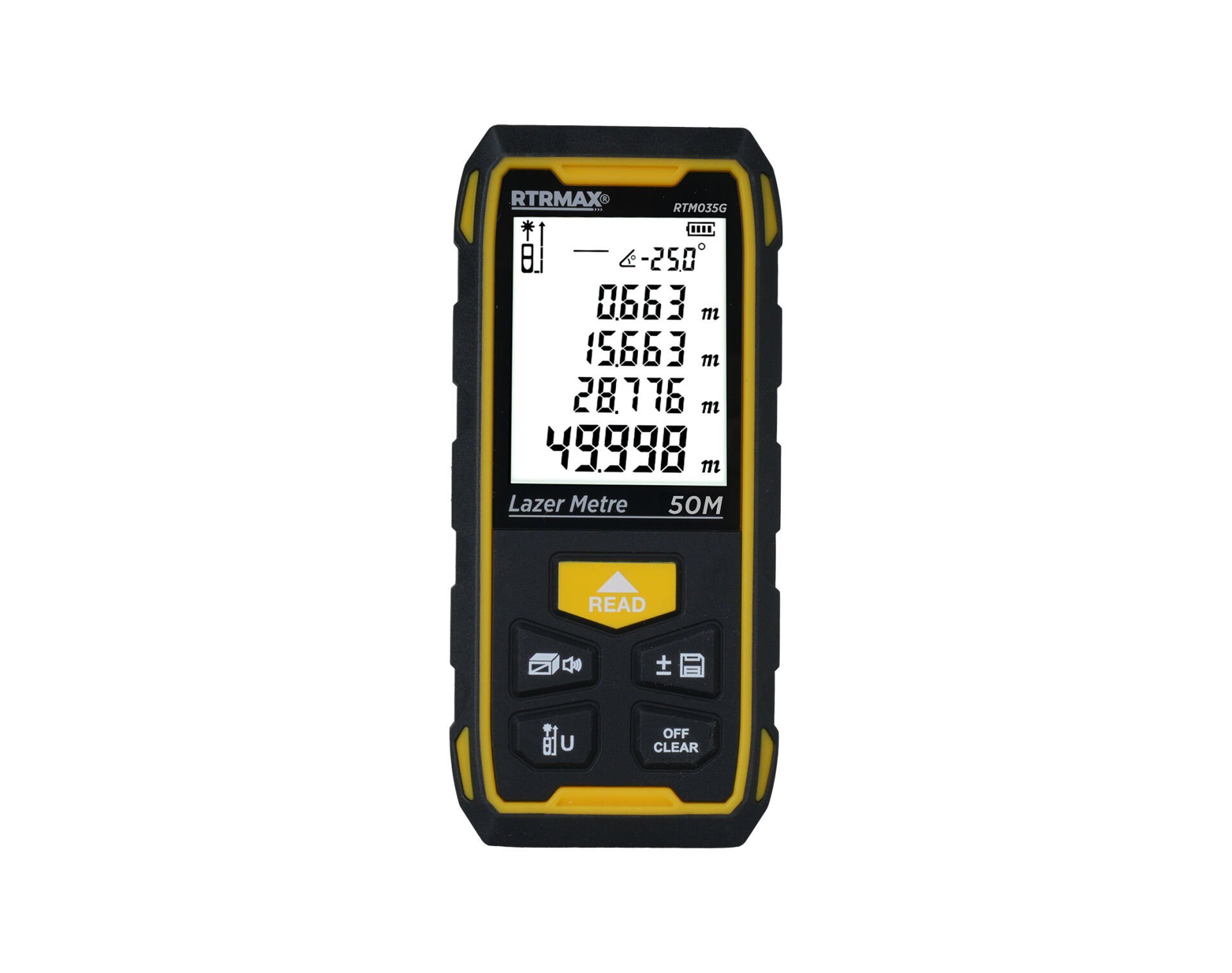 RTM035G Şarjlı Lazer Mesafe Ölçer 50 Mt (Yeşil Renk)