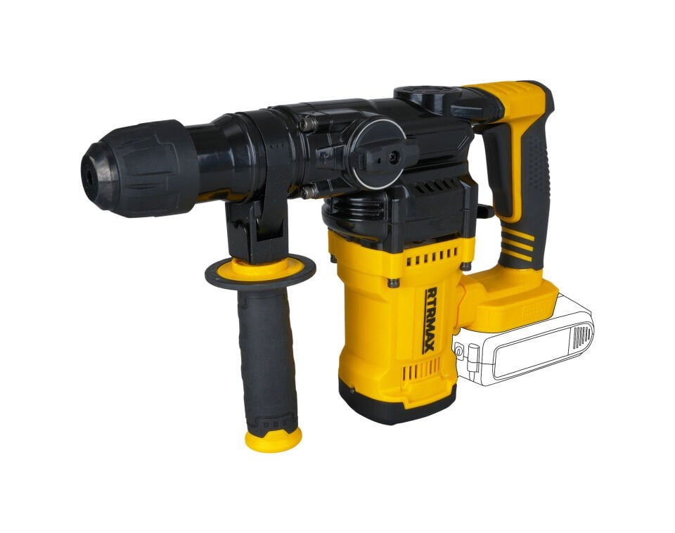 RTRMAX RTX2098B Şarjlı ElektroPnömatik Sds Plus Kırıcı Delici 4.5 Jul - Akü Hariç