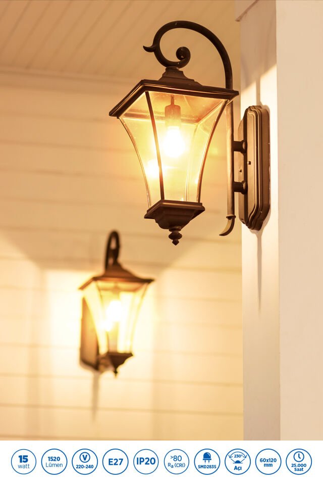 RTL01125 Rother A60 LED Ampul 15W E27 1520 Lümen 3000K Sarı Işık - Enerji Tasarruflu Ampul