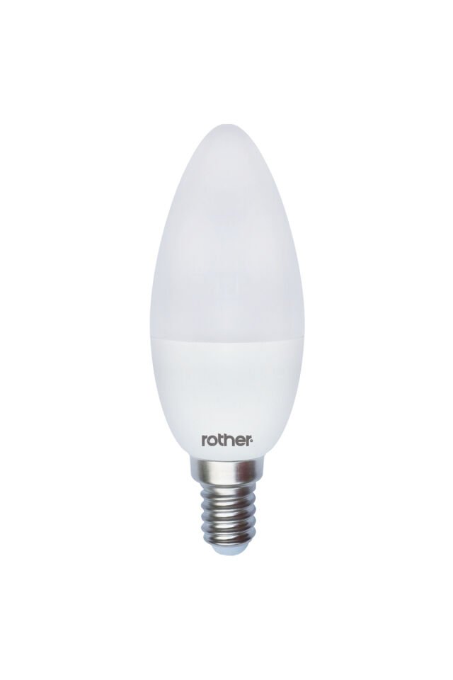 RTL02101 Rother LED Mum Avize Ampul 6W E14 470 Lümen 6500K Beyaz Işık - Enerji Tasarruflu Ampul