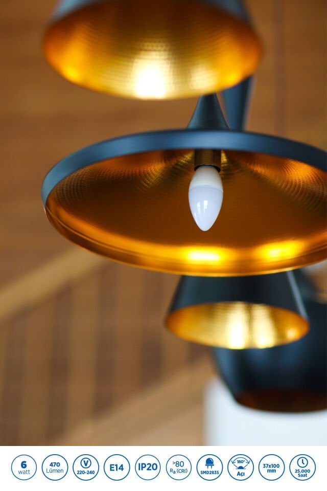 RTL02111 Rother LED Mum Avize Ampul 6W E14 470 Lümen 4500K Gün Işığı - Enerji Tasarruflu Ampul