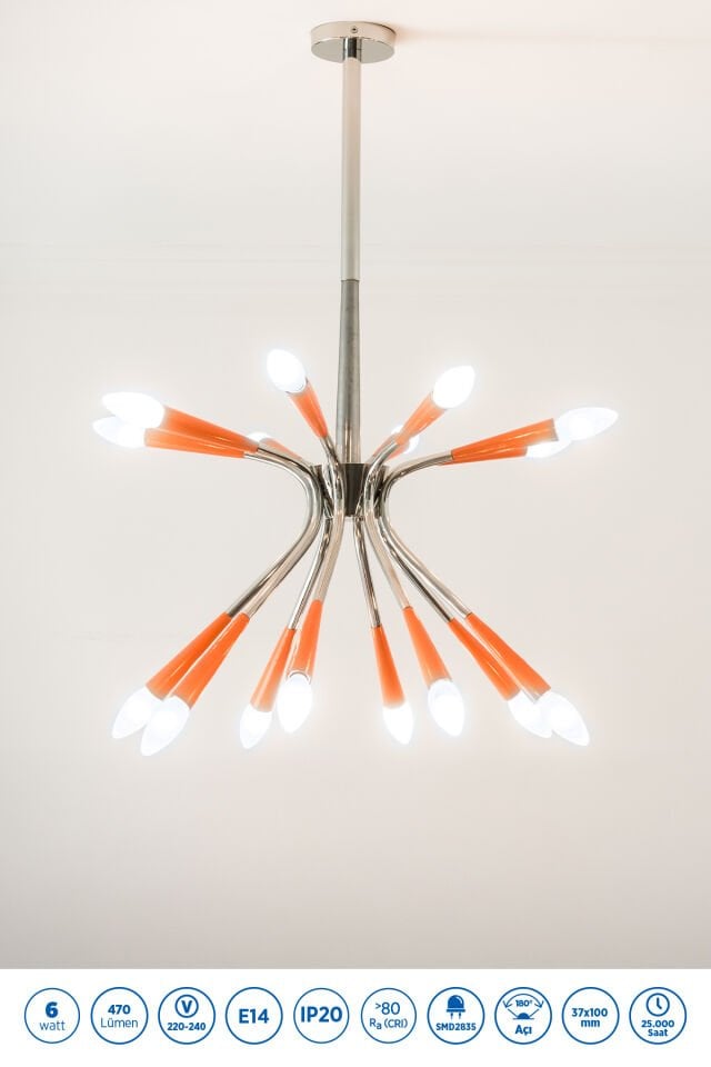 RTL02101-5 Rother LED Mum Avize Ampul 6W E14 470 Lümen 6000K Beyaz Işık Enerji Tasarruflu Ampul 5 Adet