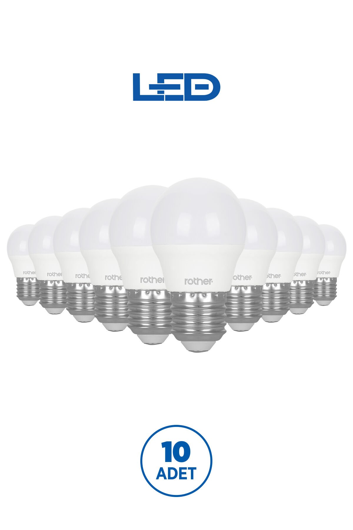 RTL09101-10 Rother G45 LED Ampul 6W E27 470 Lümen 6500K Beyaz Işık Enerji Tasarruflu Ampul 10 Adet