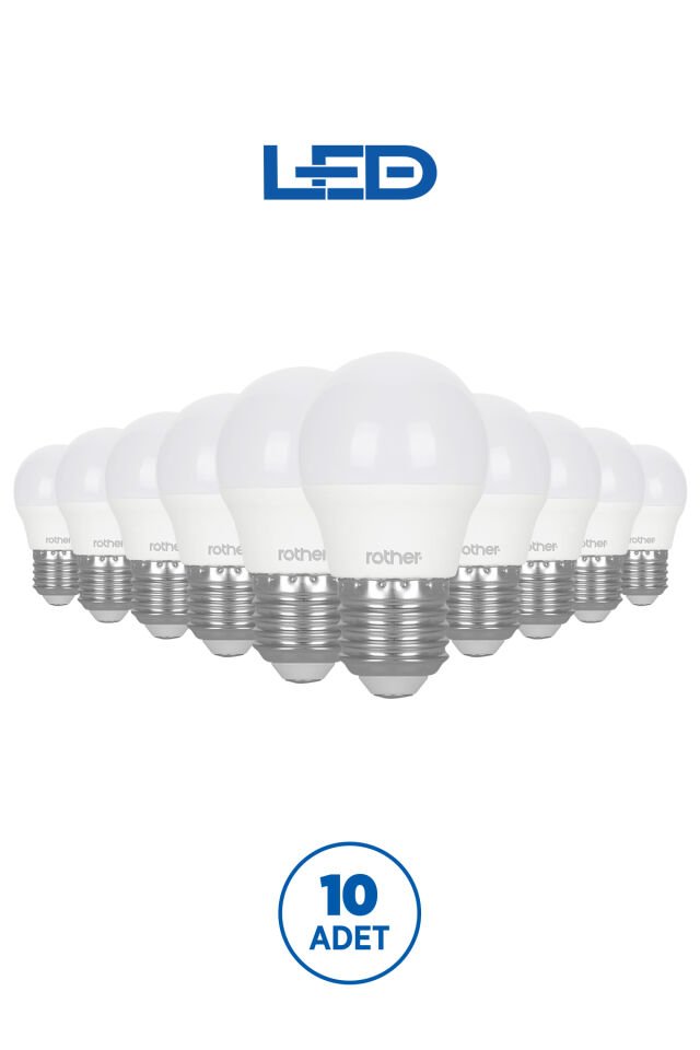 RTL09111-10 Rother G45 LED Ampul 6W E27 470 Lümen 4000K Gün Işığı Enerji Tasarruflu Ampul 10 Adet