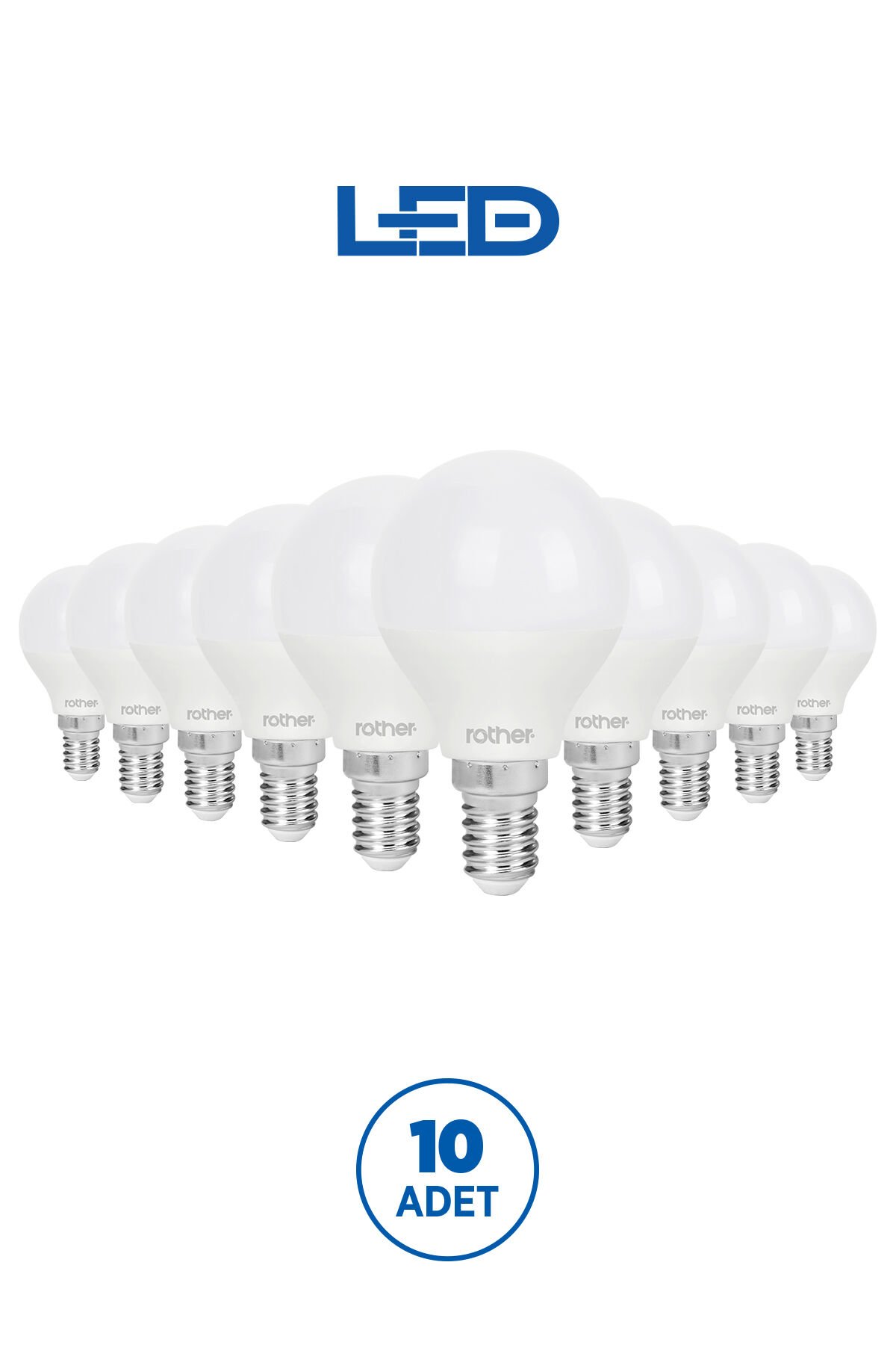 RTL09201-10 Rother G45 LED Ampul 6W E14 470 Lümen 6500K Beyaz Işık Enerji Tasarruflu Ampul 10 Adet