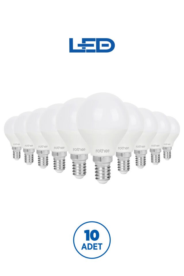 RTL09201-10 Rother G45 LED Ampul 6W E14 470 Lümen 6500K Beyaz Işık Enerji Tasarruflu Ampul 10 Adet