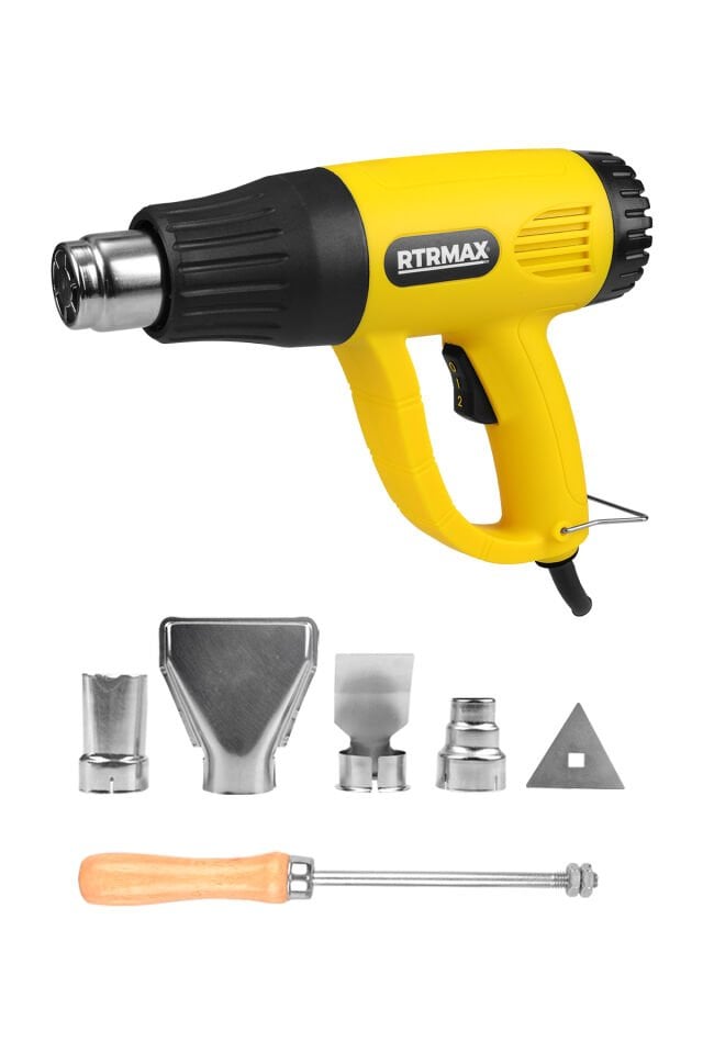 RTM303ASET Sıcak Hava Tabancası 2000 W 3'lü Set - Eldiven-Falçata Maket Bıçağı