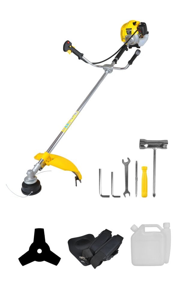 RTM9632SET Benzinli Yan Tip Tırpan 3'lü Set -Eldiven-Tırpan Misinası