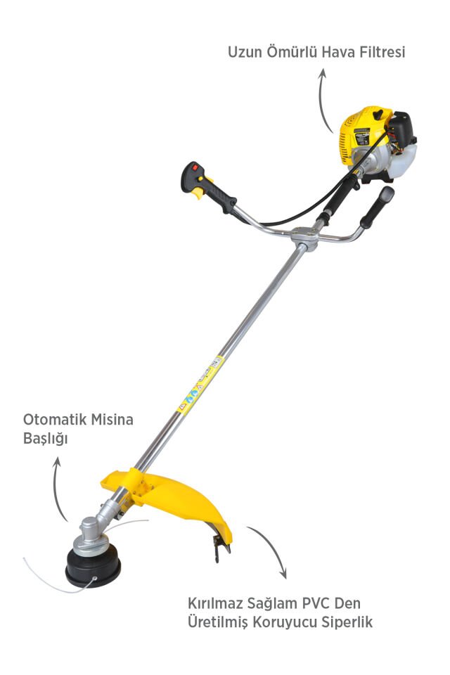 RTM9632SET Benzinli Yan Tip Tırpan 3'lü Set -Eldiven-Tırpan Misinası